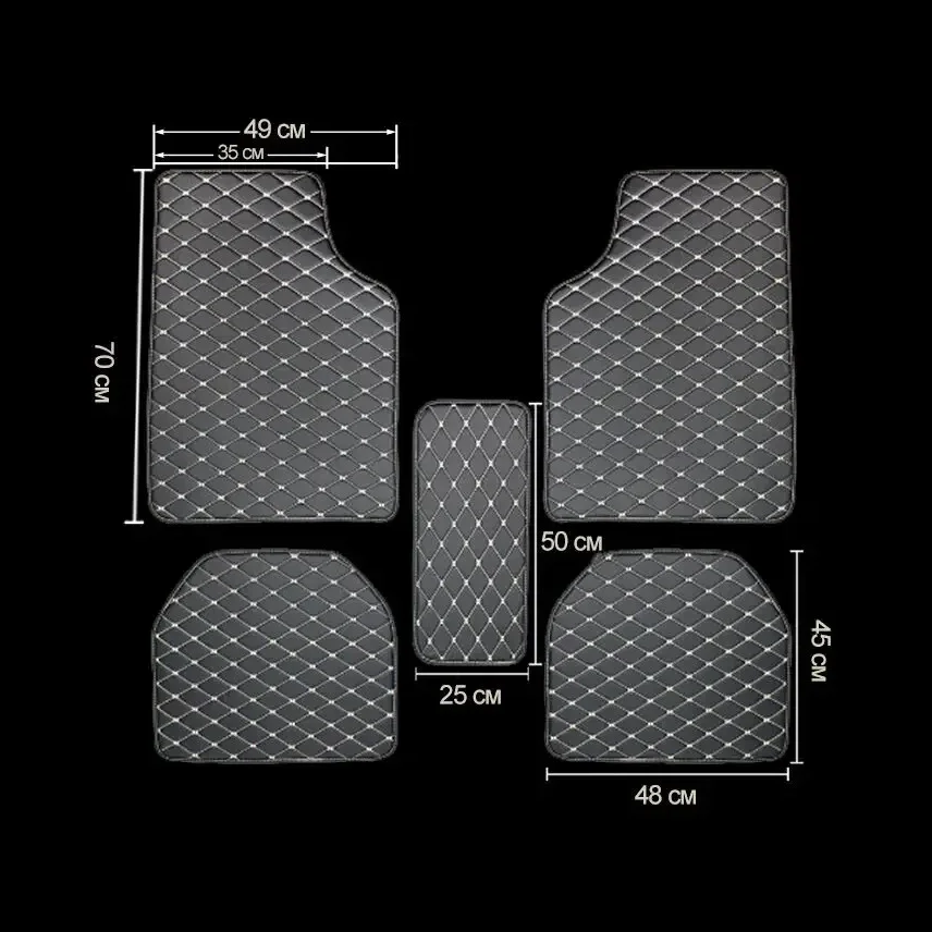Car Floor Mats 5Pcs PU Leather - Leather Cleaner Interior ulasan dan harga
