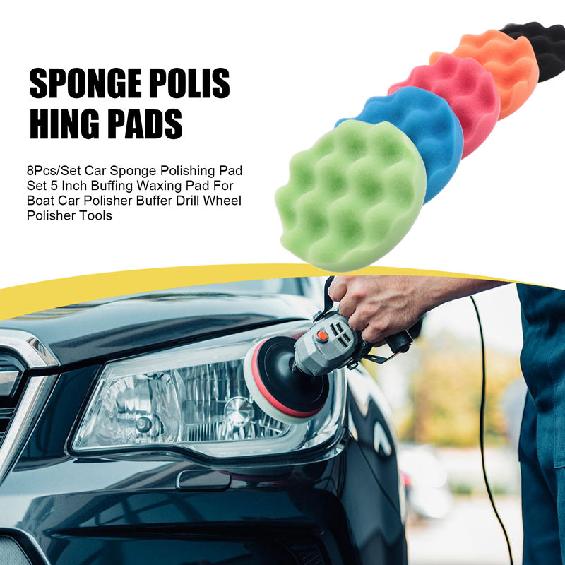 ABJA-8Pcs/Set Car Sponge Polis - Polish Pad Set Buffer ulasan dan harga
