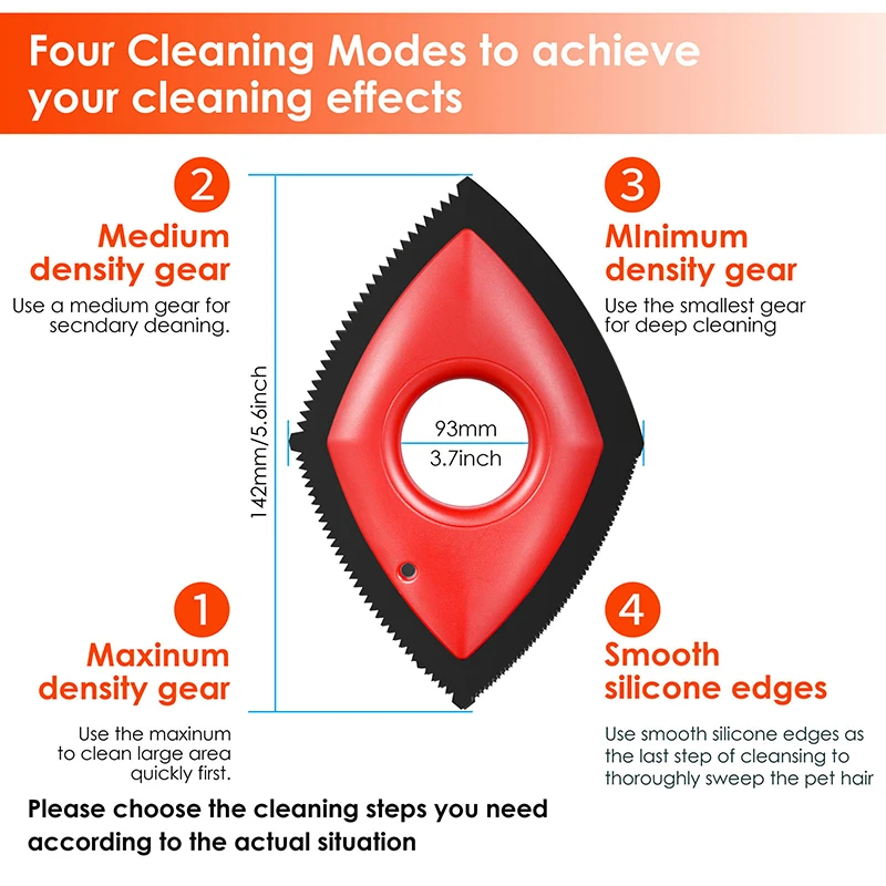 4 Modes Pet Hair Remover Comb  - Seat Cleaner Fabric ulasan dan harga