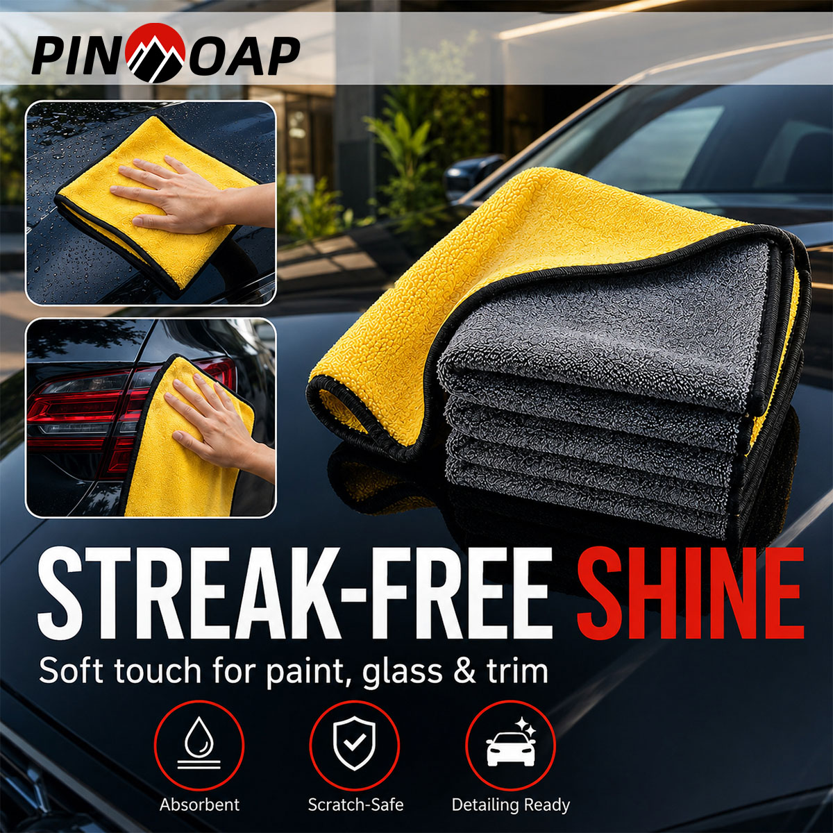 PINMOAP 1/3/5/10PCS Microfiber - Microfiber Towel Detailing ulasan dan harga