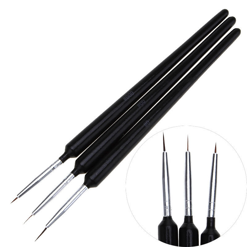 3Pcs Ultra-fine Nail Art Liner - Detailing Brush Set ulasan dan harga
