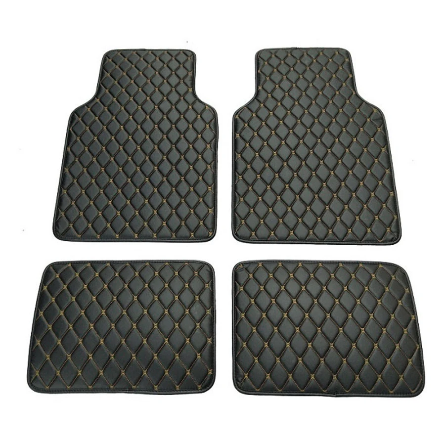 4pcs PU Leather Black Car Floo - Leather Cleaner Interior ulasan dan harga