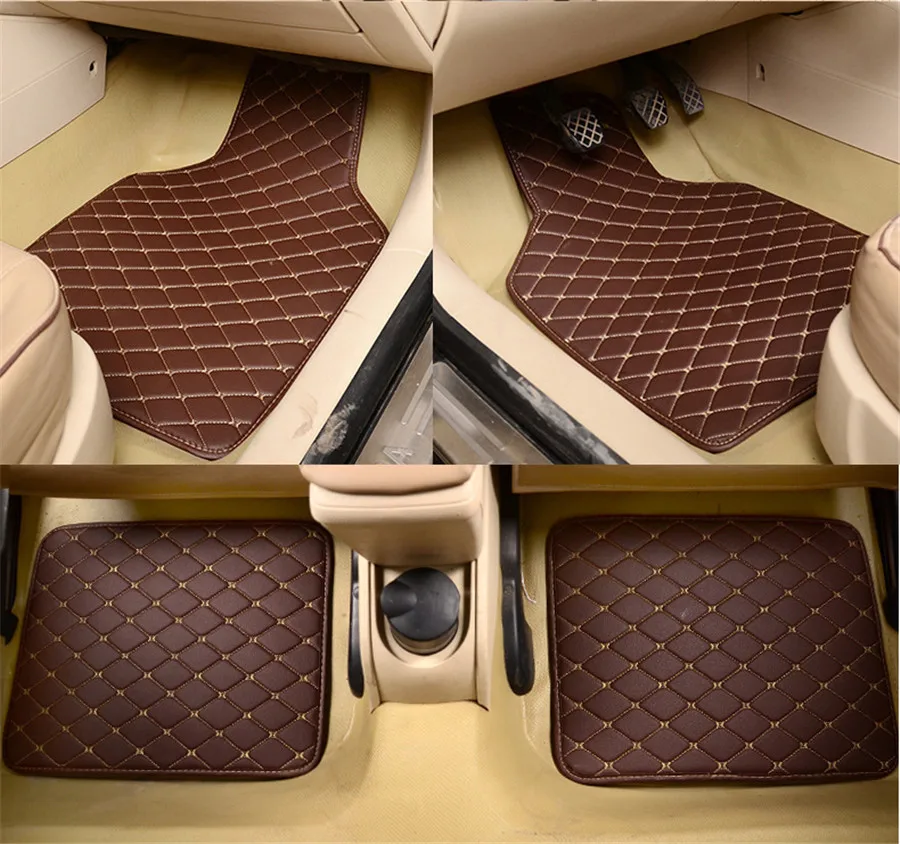 4pcs PU Leather Black Car Floo - Leather Cleaner Interior ulasan dan harga