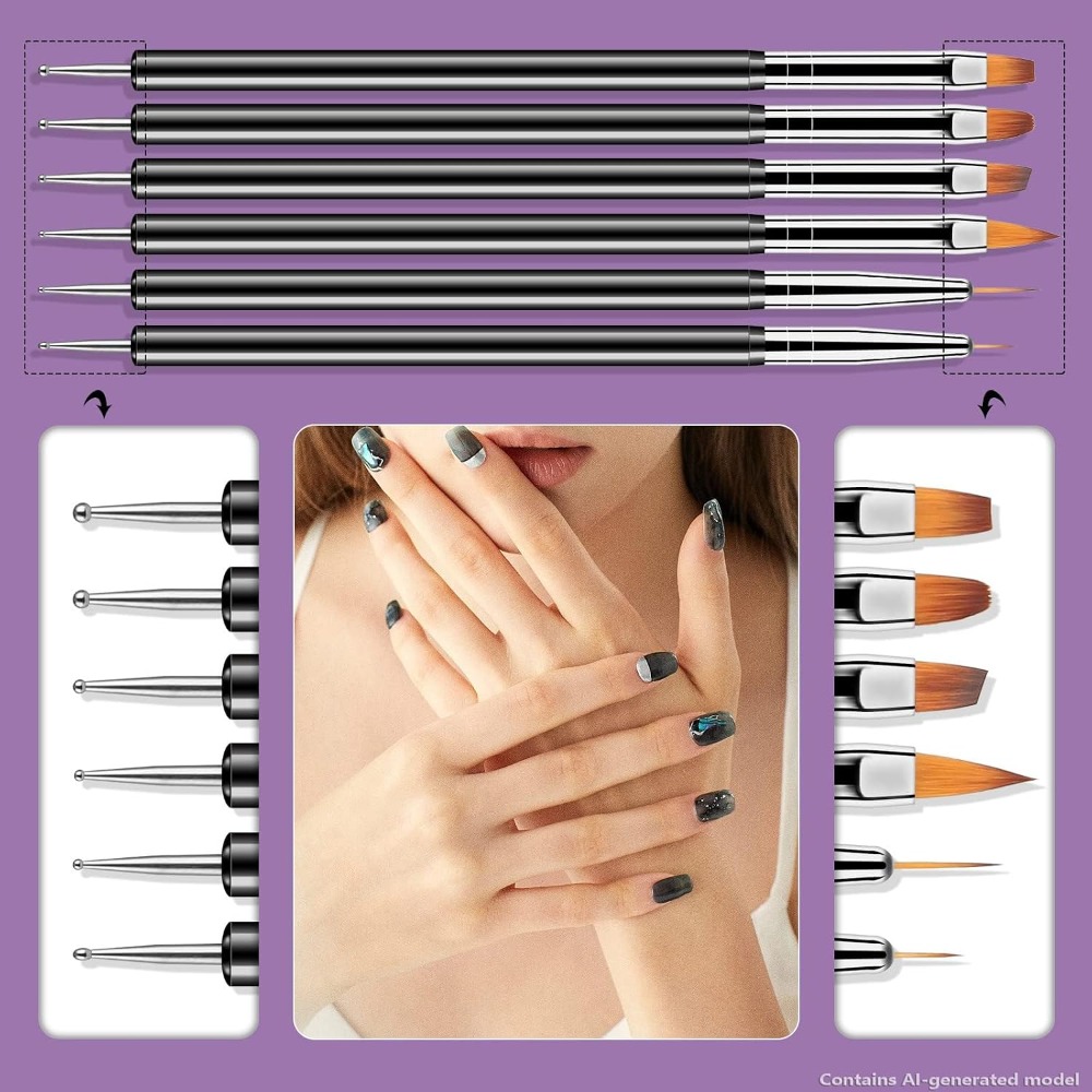 Double Ended Nail Art Dotting  - Detailing Brush Set ulasan dan harga
