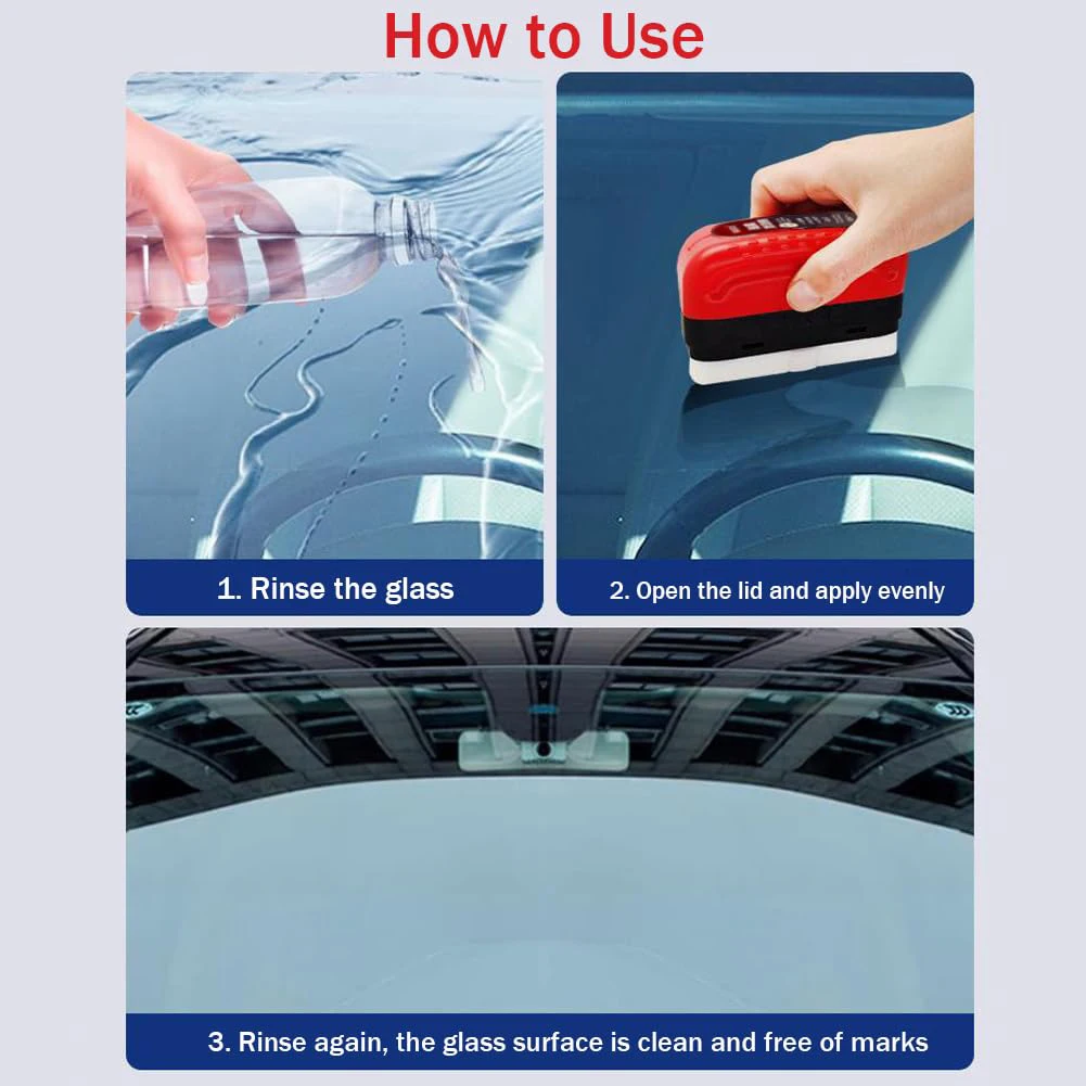Car Glass Oil Film Remover Aut - Car Cleaning Brush ulasan dan harga